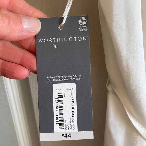 Worthington Womens Cream Color Blouse - NWT - Picture 6 of 10